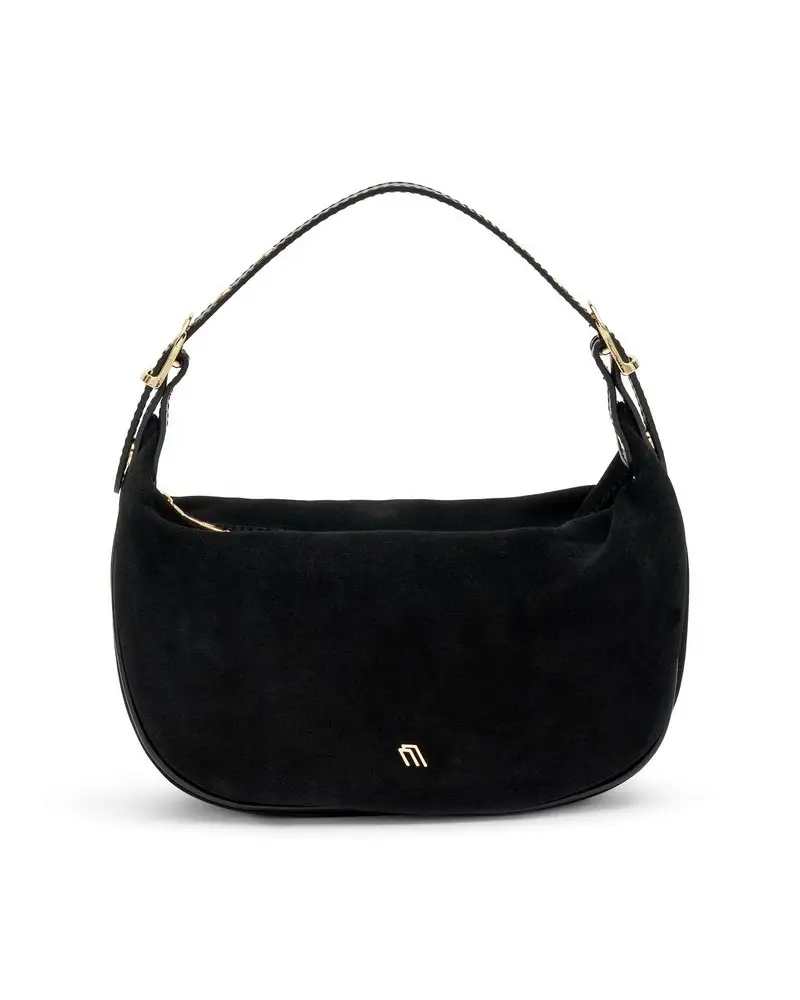 handbag in morbido suede nero b830