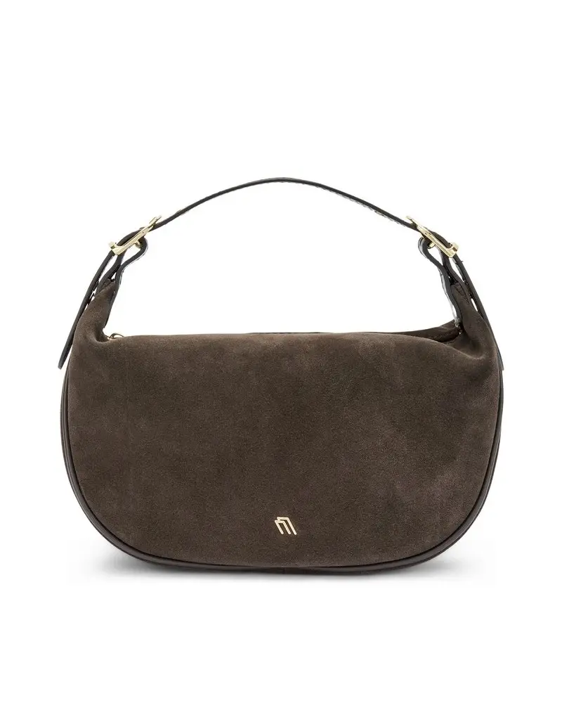 handbag in morbido suede t.moro b830 MARRONE
