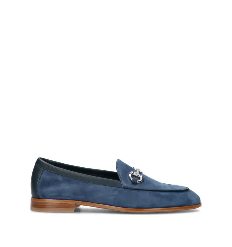 Mocassino donna blu in suede Vario