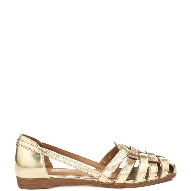 scarpe basse da donna con design semi aperto platino