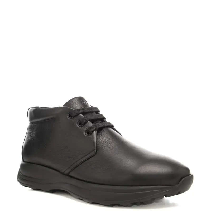 scarpe uomo total black con chiusura con lacci in tessuto miniatura 2