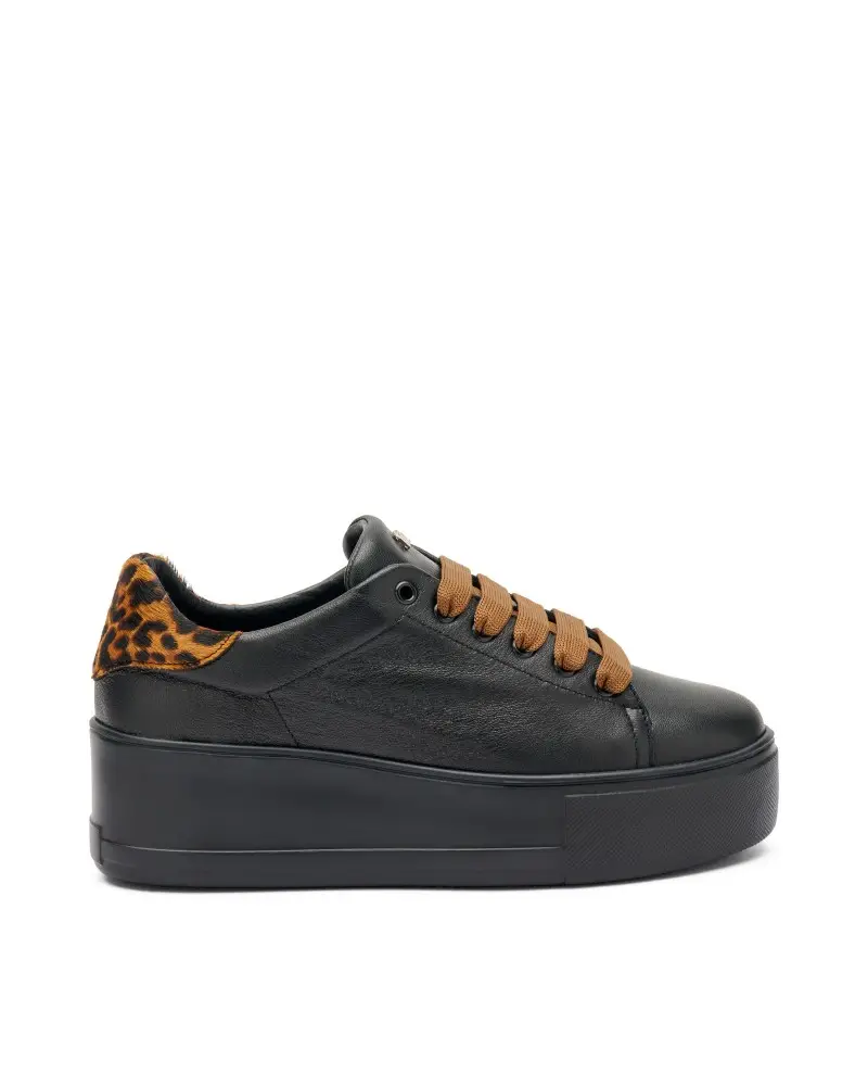 sneakers donna in pelle nero 39q1