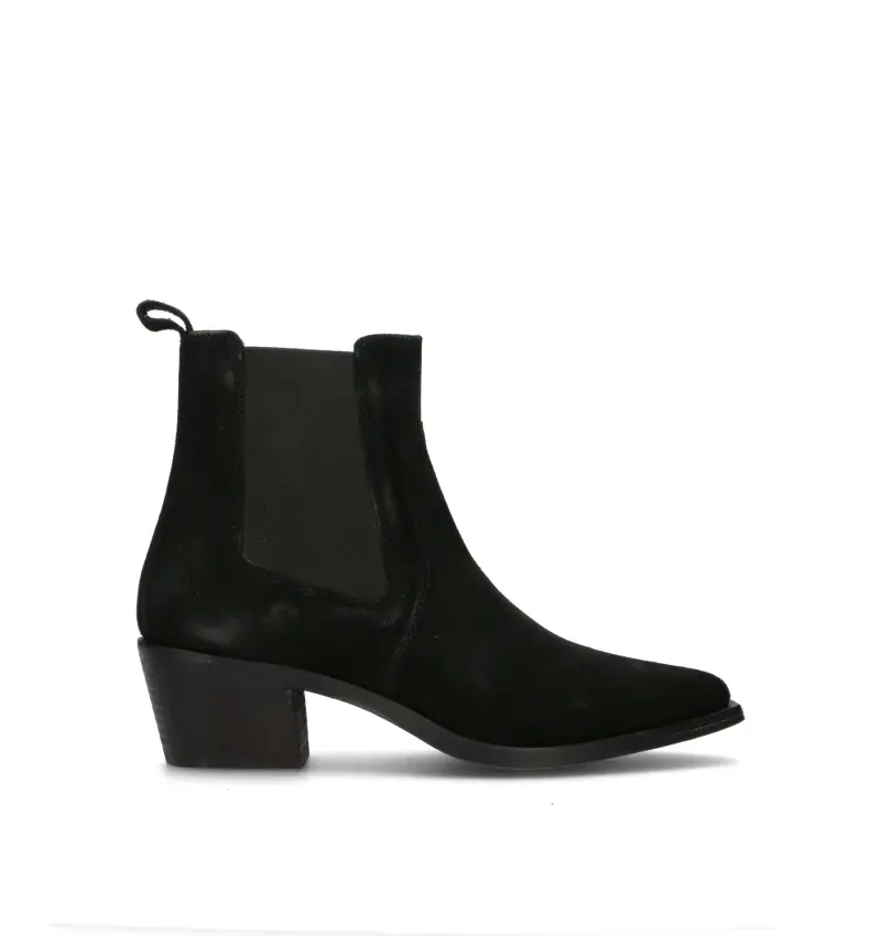 Tronchetto donna nero in suede Vario