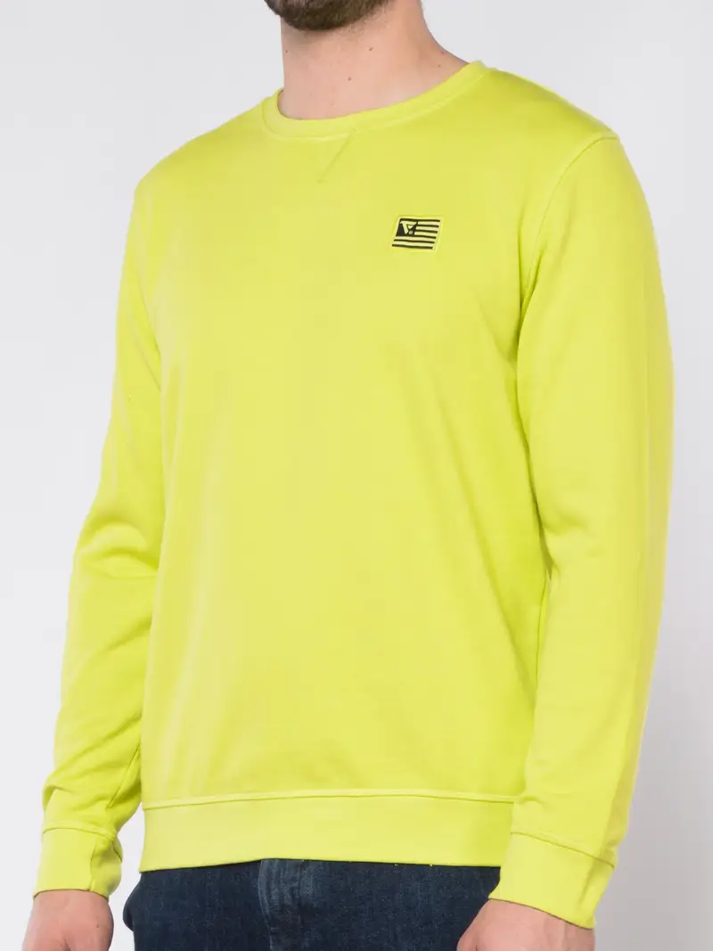 felpa da uomo Fred Mello girocollo con logo Verde