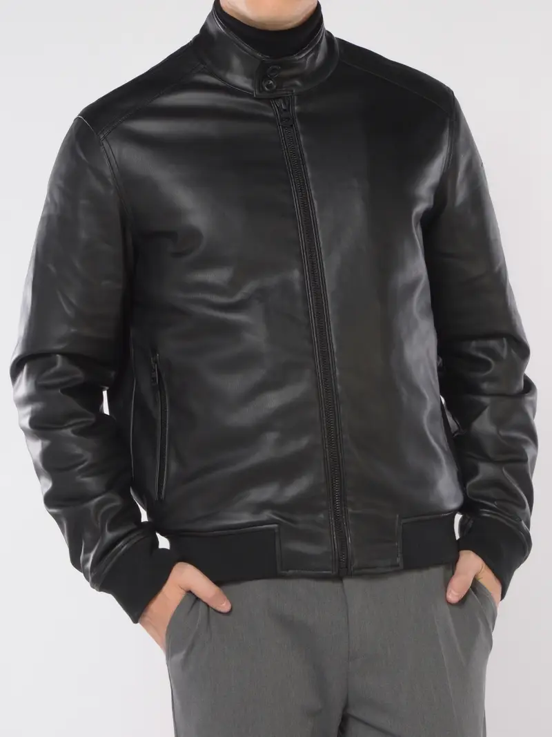 giubbino da uomo Fred Mello bike in ecopelle NERO