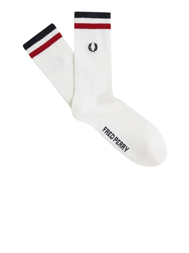 calzini fred perry tipped sports da uomo - bianco