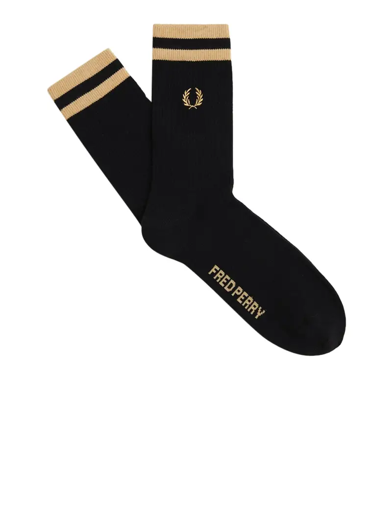 calzini fred perry tipped sports da uomo - nero
