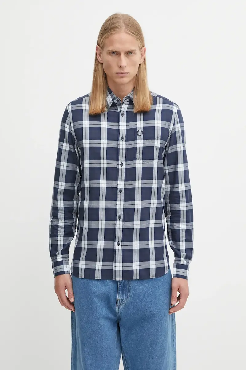 camicia in cotone uomo colore blu navy M1742