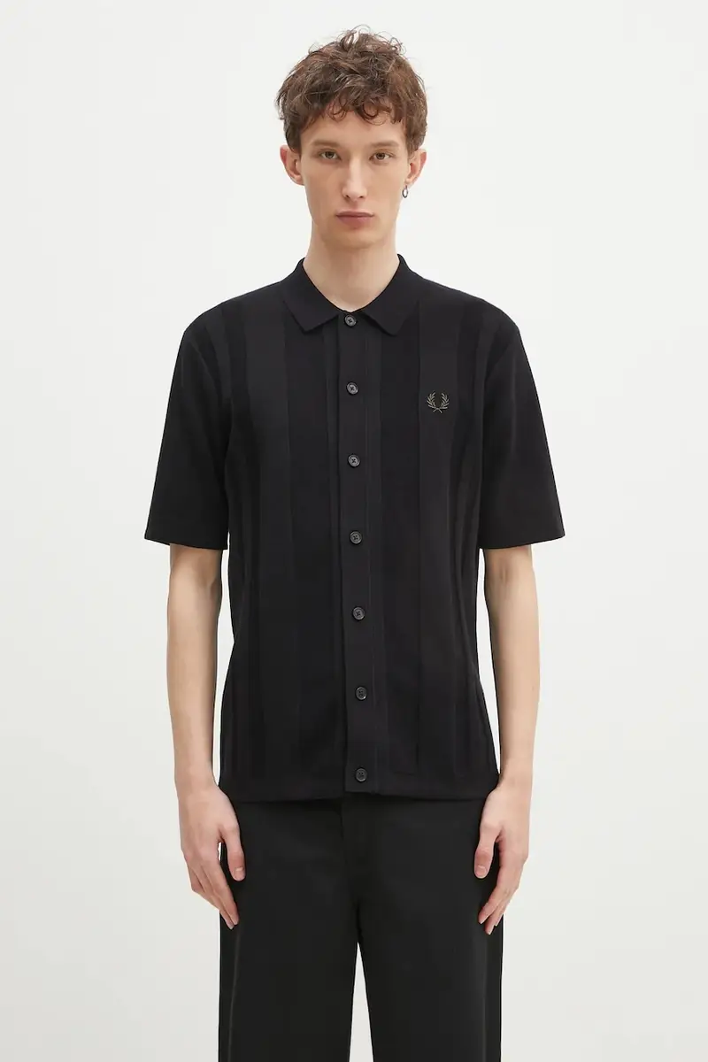 camicia in cotone uomo colore nero K9727.102