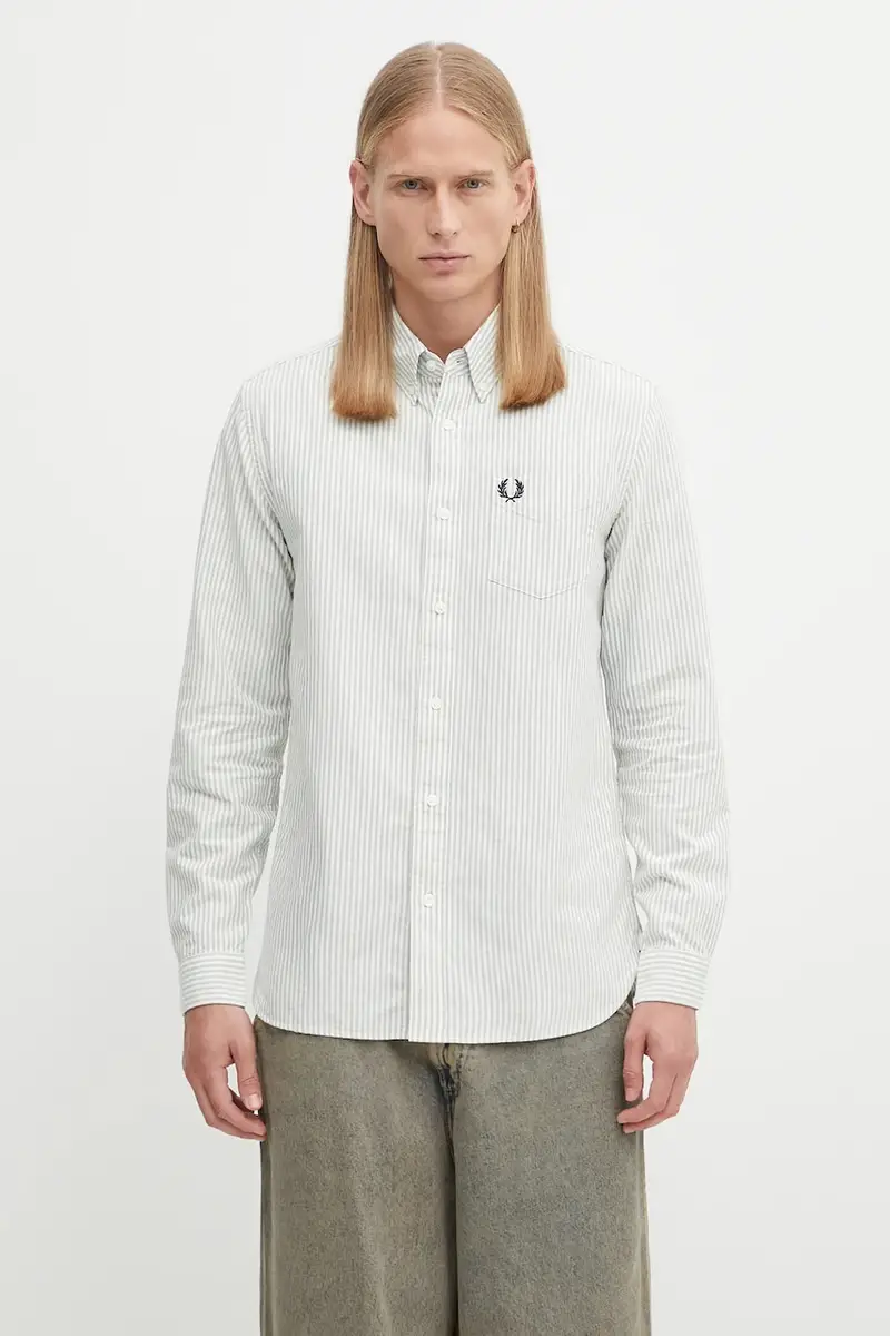 camicia in cotone uomo colore verde M1736