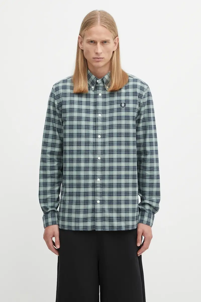 camicia in cotone uomo colore verde M1743