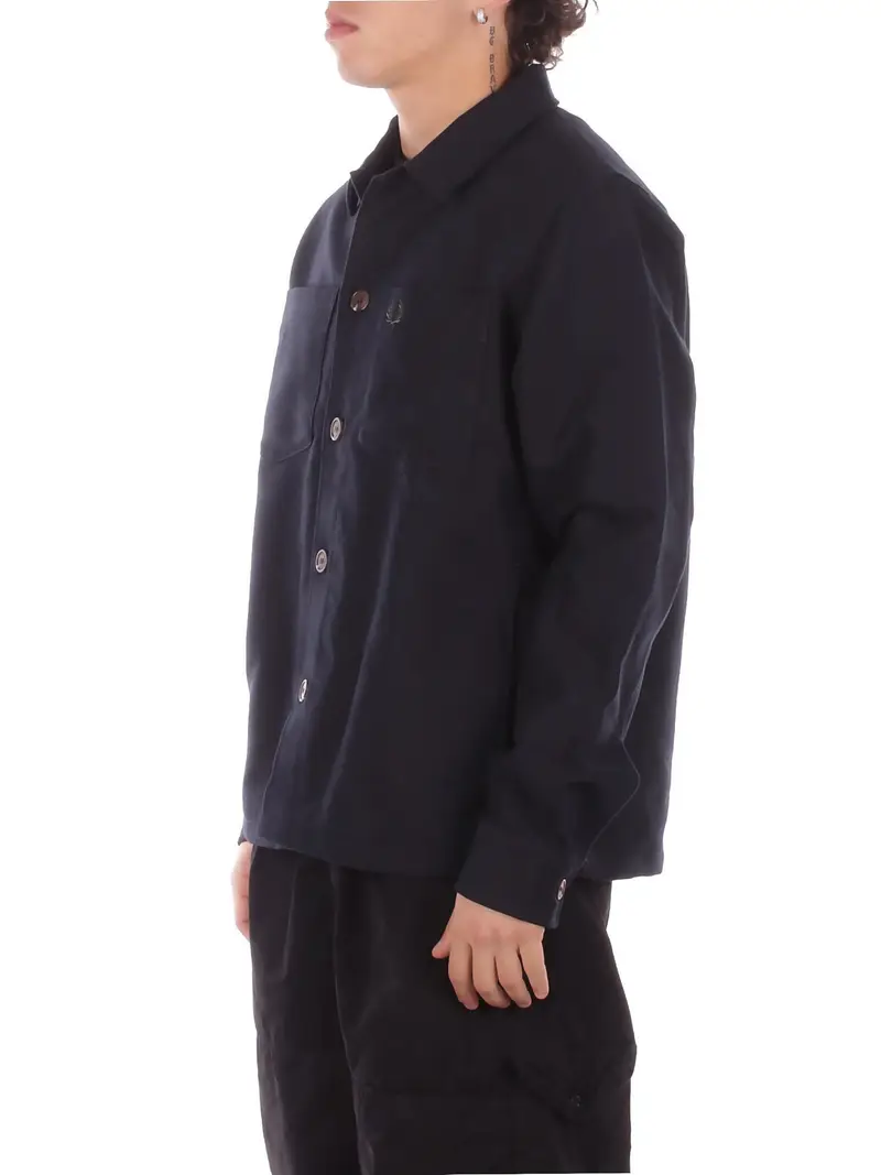 Camicia Uomo FRED PERRY Black Fp brushed twill overshirt miniatura 2