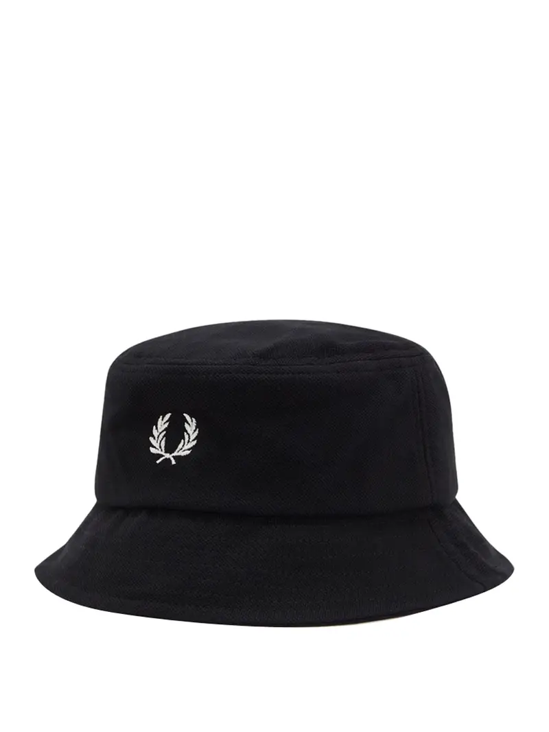cappello fred perry pique bucket da uomo - nero