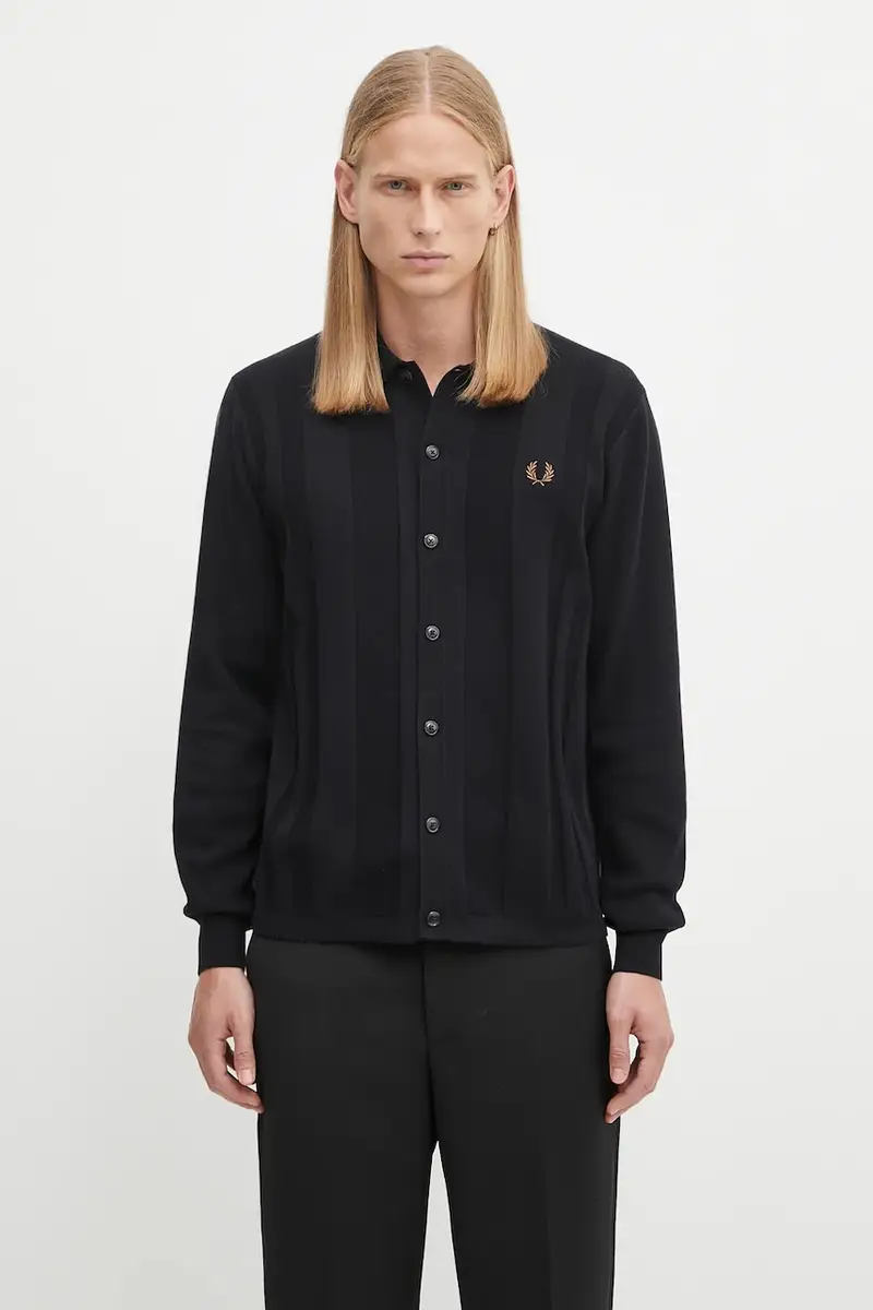 Fred Perry Cardigan Uomo Nero 2258194