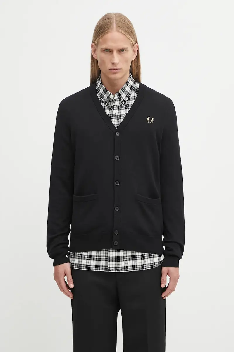 Fred Perry Cardigan Uomo Nero 2258212