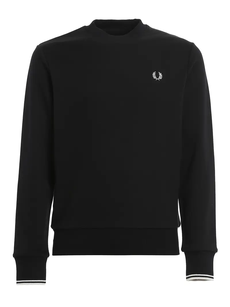 Felpa con logo ricamato Nero