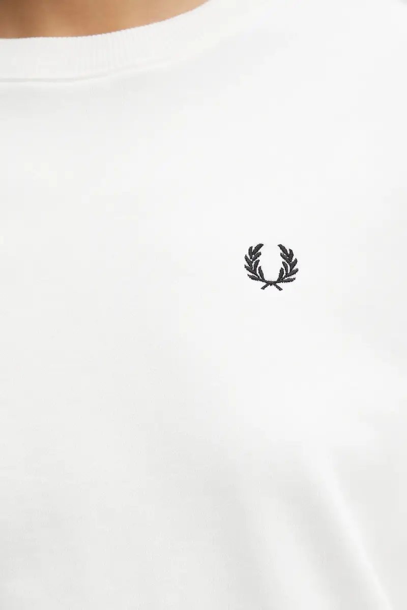 felpa in cotone donna colore bianco con applicazione G1148 miniatura 4