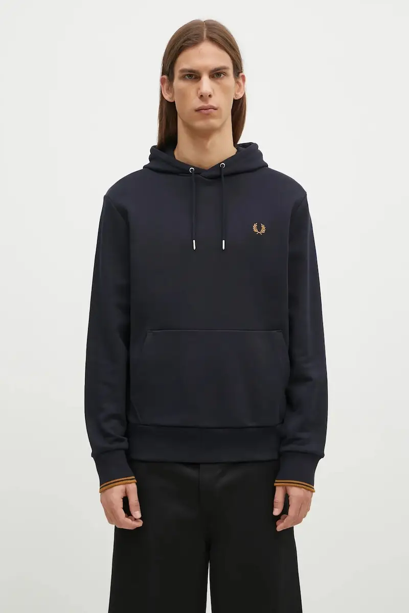 felpa in cotone uomo colore blu navy con cappuccio M2643.R63