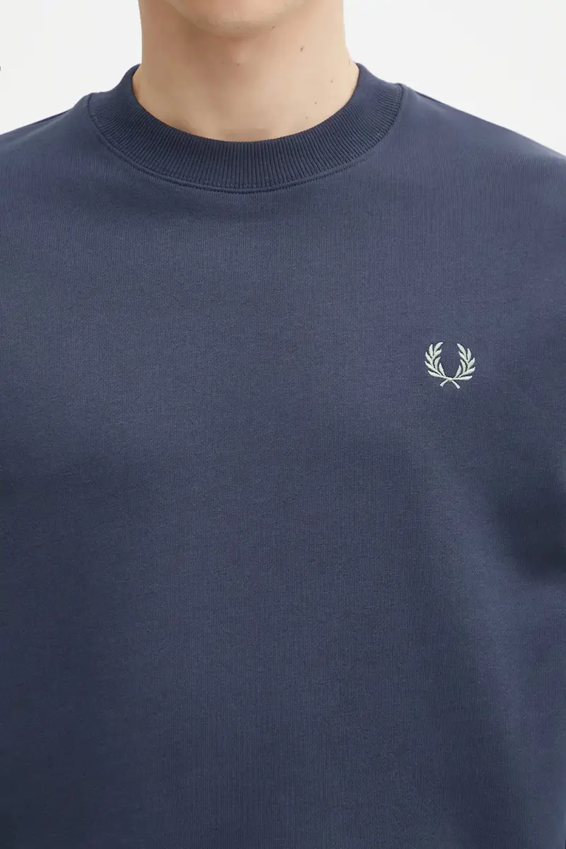 felpa in cotone uomo colore blu navy M7535 miniatura 4