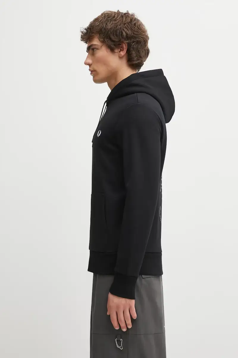 felpa uomo colore nero con cappuccio M1371 miniatura 2