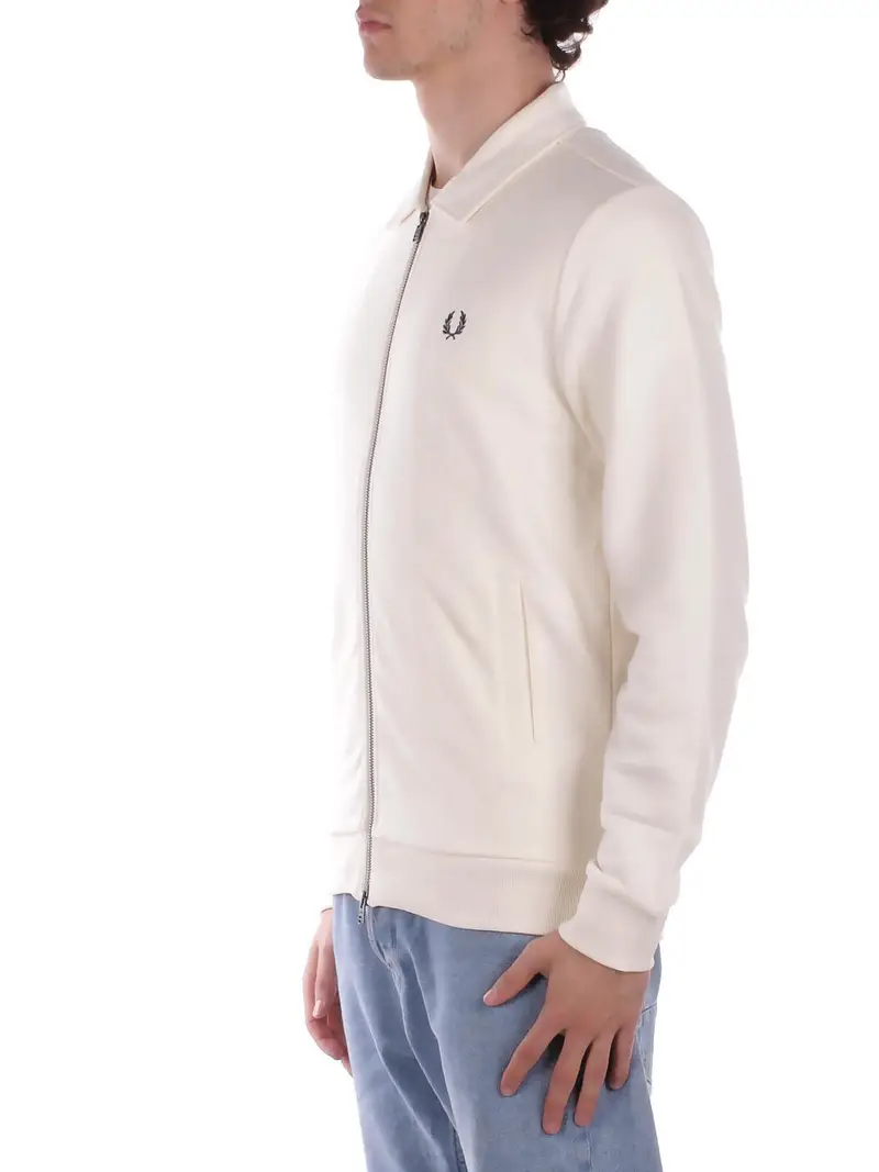 Felpa Uomo FRED PERRY Ecru Fp zip through collared sweats miniatura 2