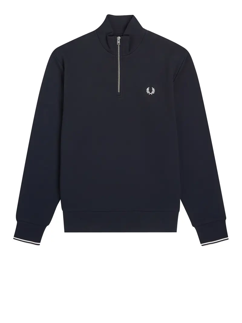 felpa zip fred perry da uomo - blu