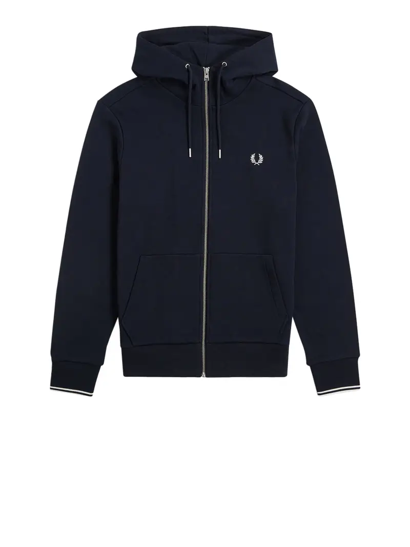felpa zip fred perry da uomo - blu