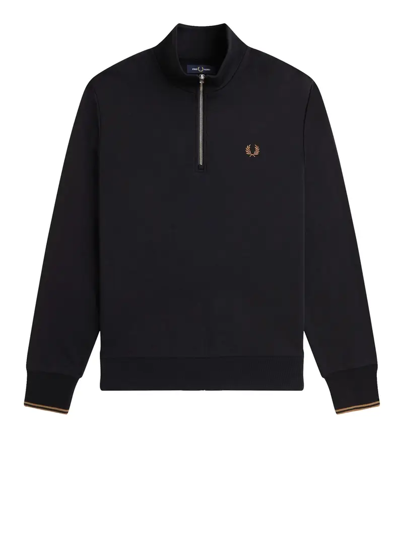 felpa zip fred perry da uomo - nero