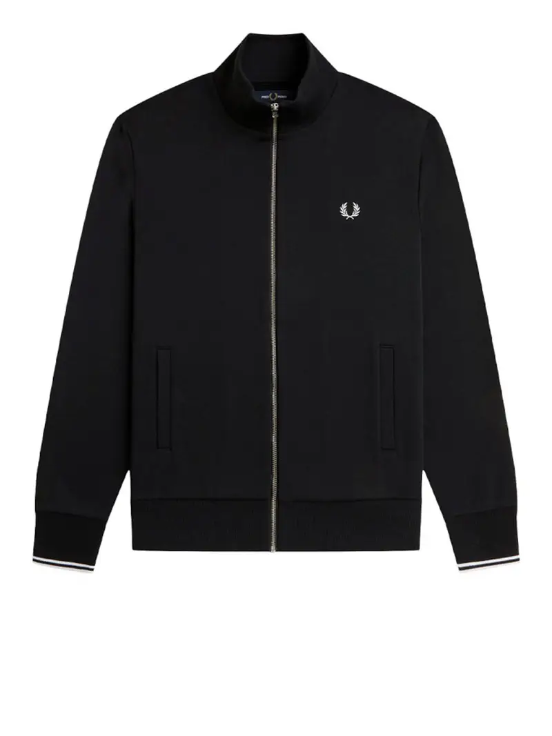 felpa zip fred perry da uomo - nero