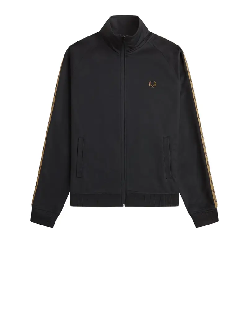 felpa zip fred perry da uomo - nero