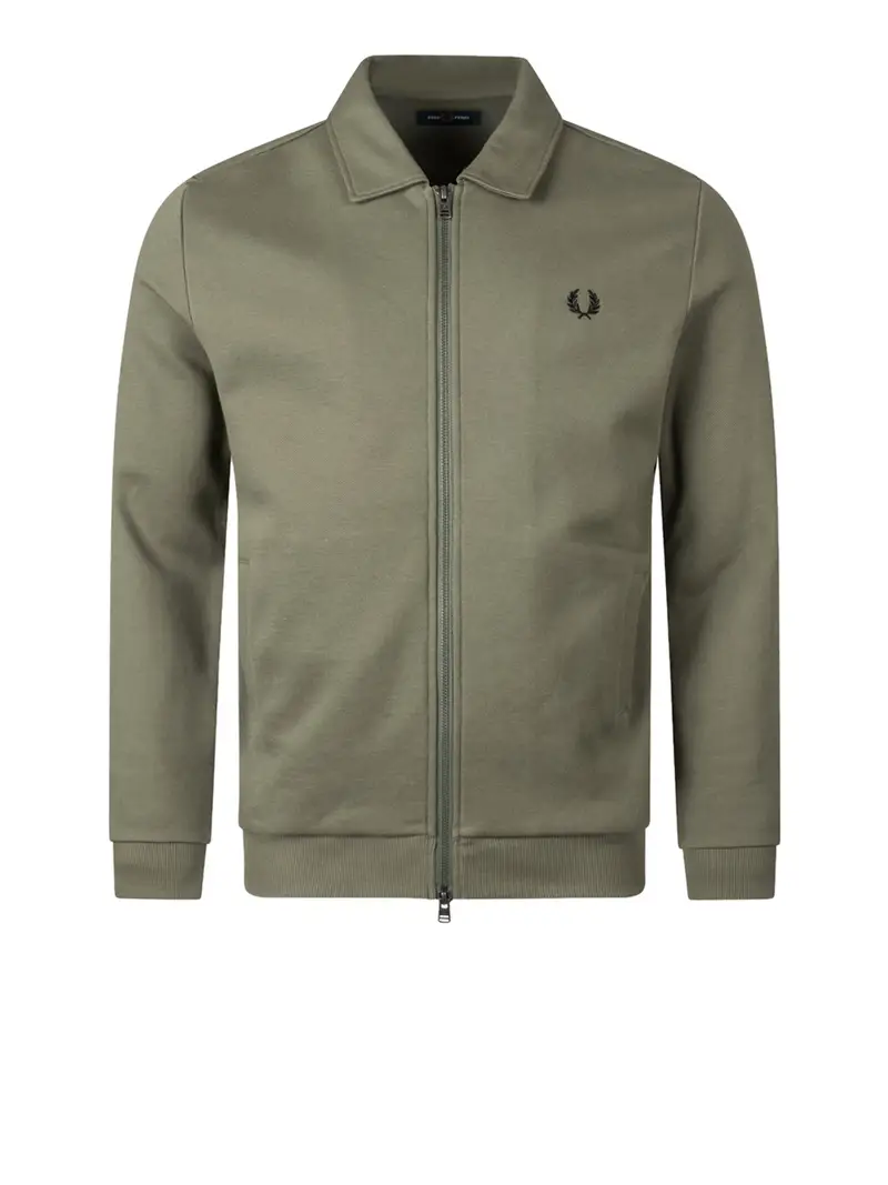 felpa zip fred perry da uomo - verde