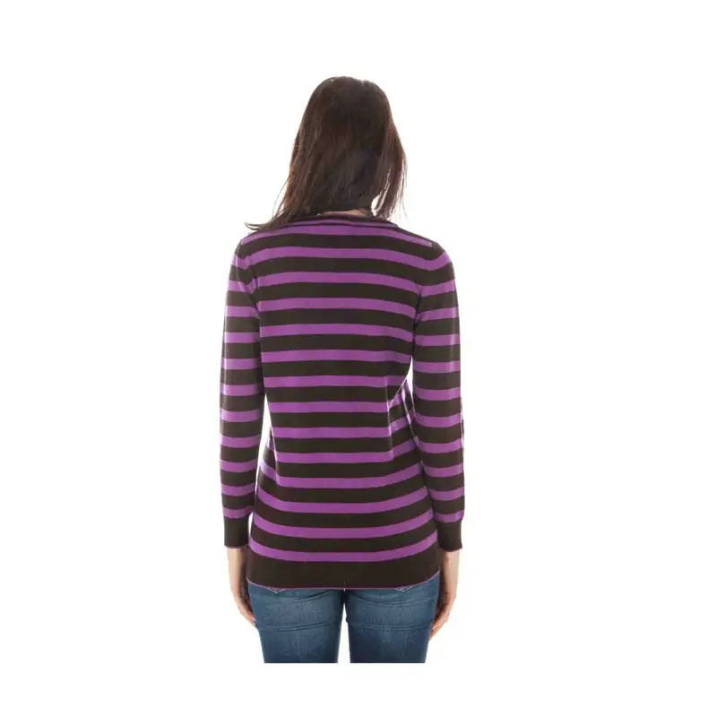 Maglia Donna Viola Scollo a V miniatura 2