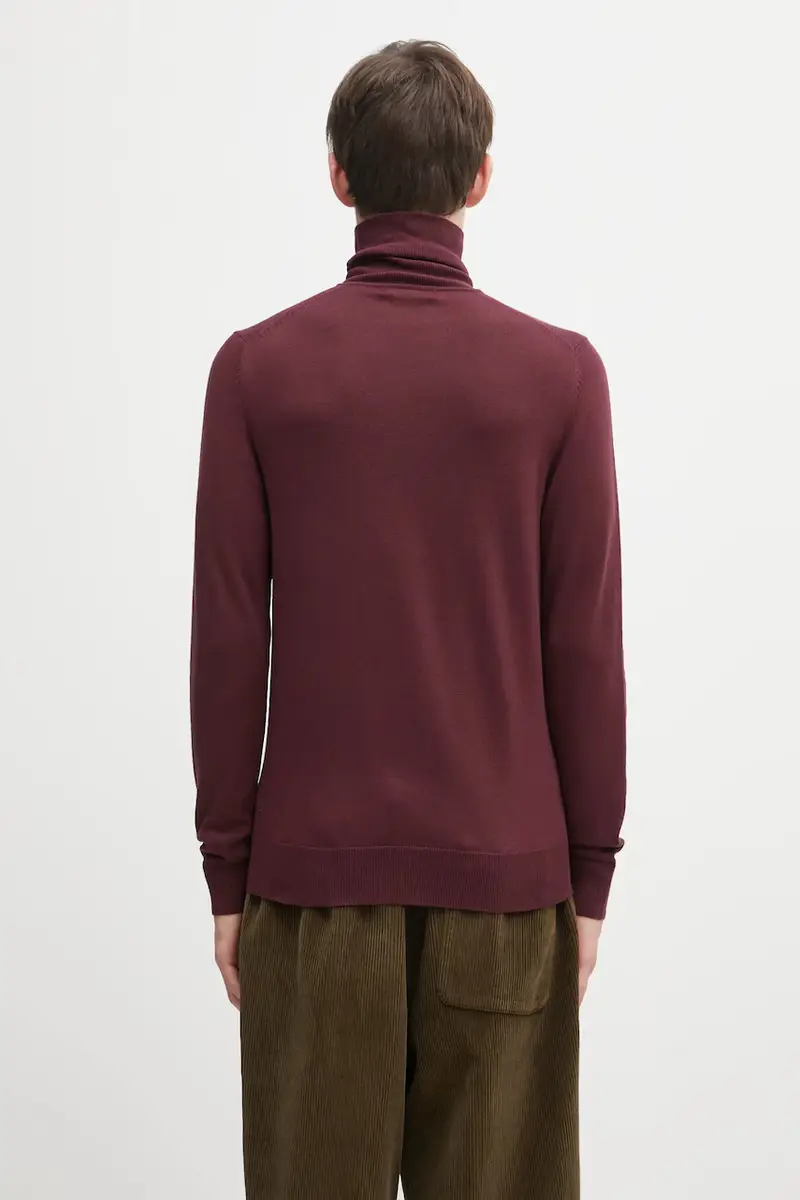 maglione con lana colore granata K9552 miniatura 3