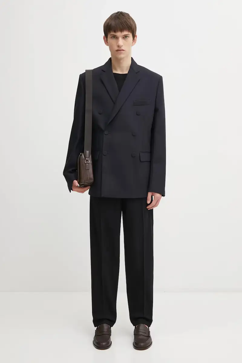 pantaloni tuta uomo colore nero con applicazione T1301 miniatura 5