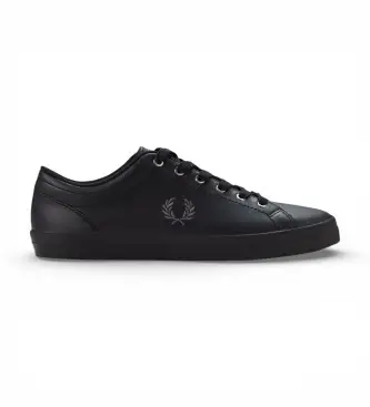 per uomo B1306-102 Sneakers Baseline in pelle nera (41), Nero, Basso, Stringhe, Casual