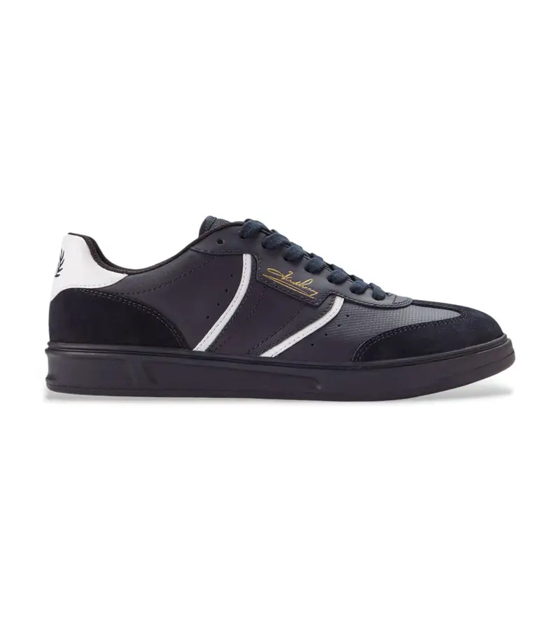 per uomo B1322-608 Sneakers B4 in pelle nera (42), Nero, Basso, Stringhe, Casual