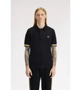 per uomo K2323 Polo Contrast Nero, Oro (M), Casual, Cotone, Manica corta