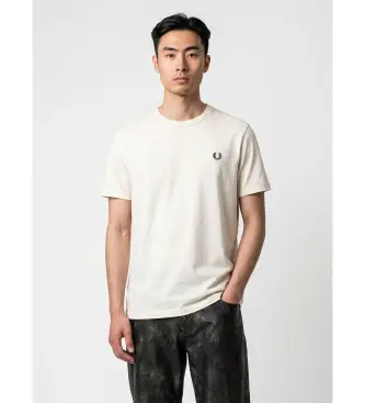 per uomo M3519 T-shirt beige con bordi a contrasto (S), Casual, Cotone, Manica corta