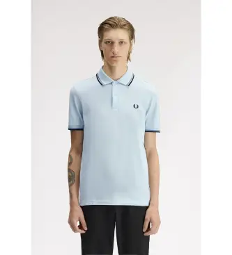 per uomo M3600 Polo blu con doppia punta (S), Casual, Cotone, Manica corta