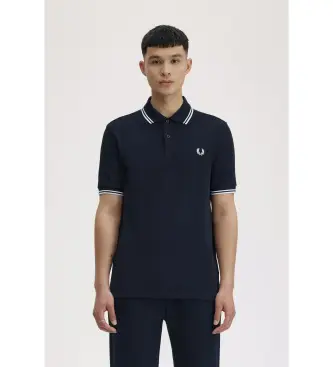 per uomo M3600 Polo blu navy con doppia punta (S), Casual, Cotone, Manica corta
