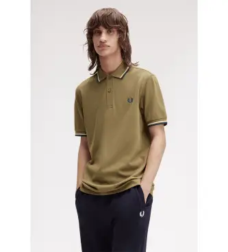 per uomo M3600 Polo M3600 marrone verdastro (L), Casual, Verde, Cotone, Manica corta