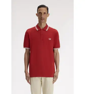 per uomo M3600 Polo rossa con doppia punta (M), Rosso, Casual, Cotone, Manica corta