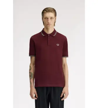 per uomo M3600 Polo Twin Tipped marrone (S), Casual, Granata, Cotone, Manica corta