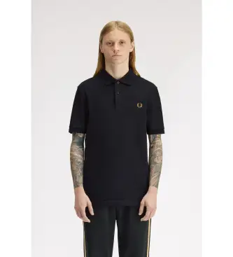 per uomo M6000 Polo nera semplice (S), Nero, Casual, Cotone, Manica corta