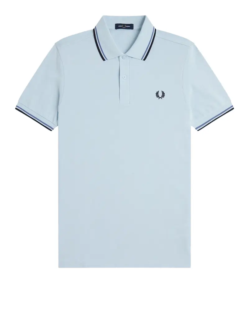 polo fred perry twin tipped da uomo - celeste