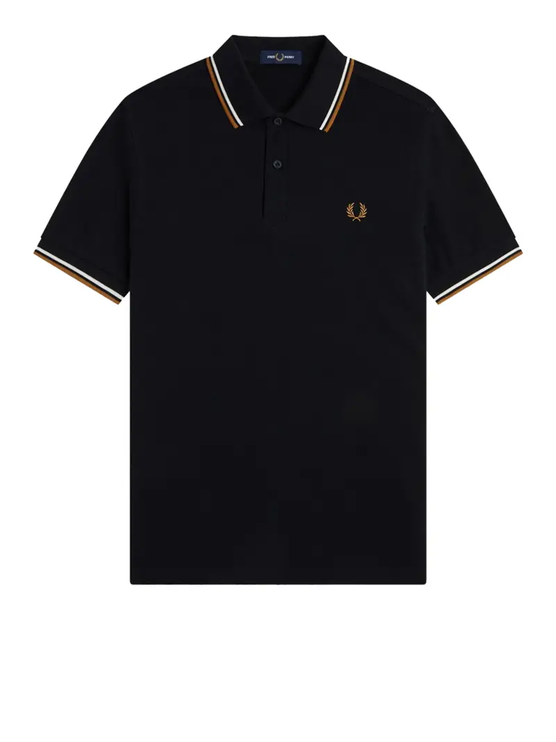 polo fred perry twin tipped da uomo - nero