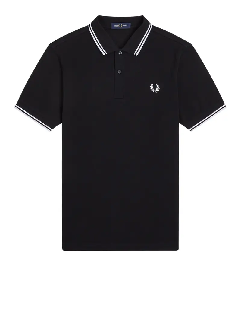 polo fred perry twin tipped da uomo - nero