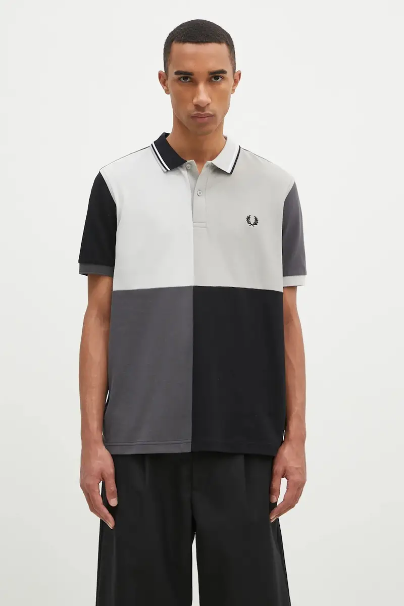 polo in cotone Beams Grid Design Fp Shirt colore nero SM7186.102