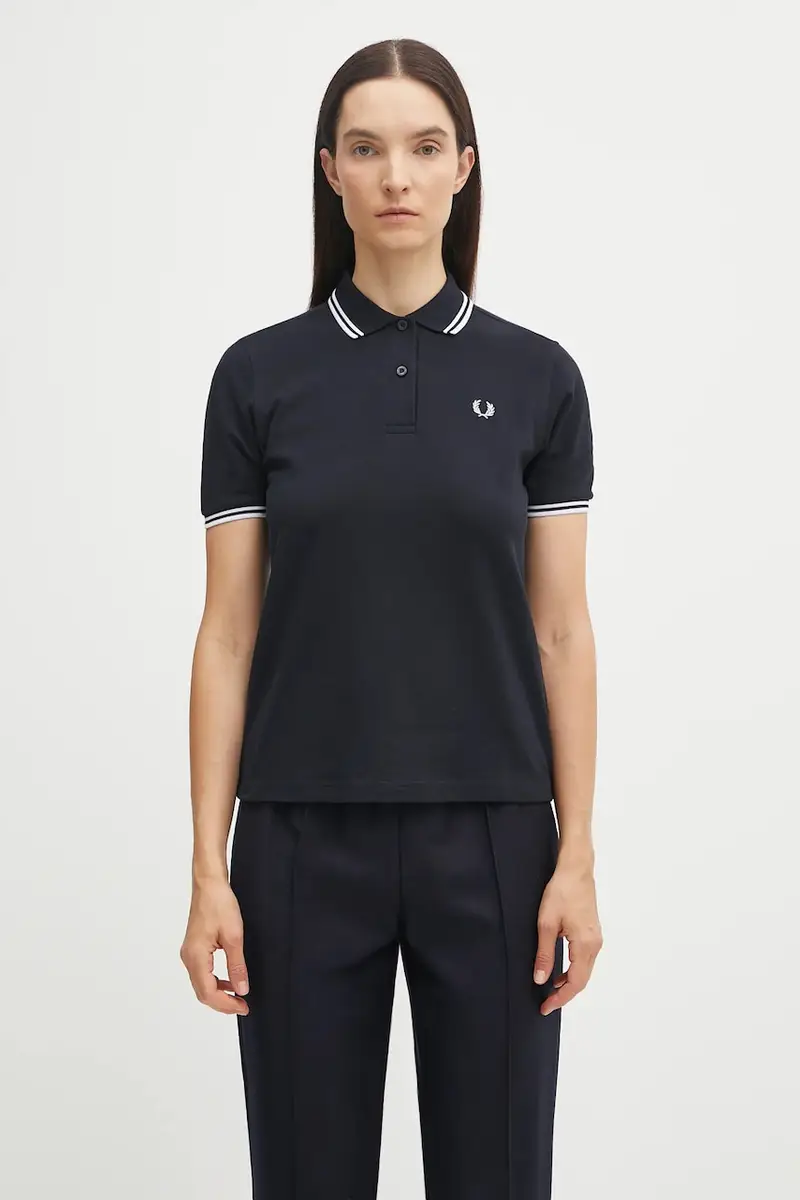polo in cotone colore blu navy G3600