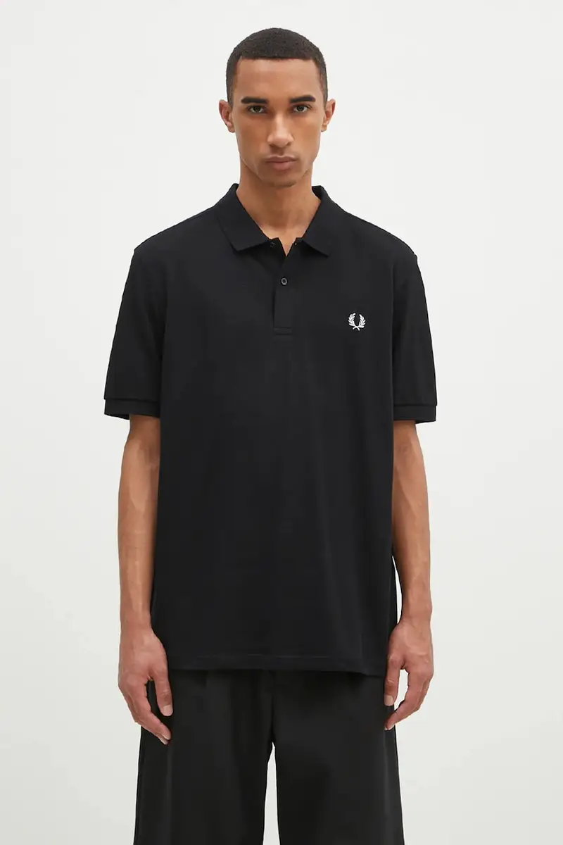 polo in cotone Plain Fred Perry Shirt colore nero M6000.350